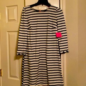 Kate Spade Sailing Stripe Scallop Dress M NWT